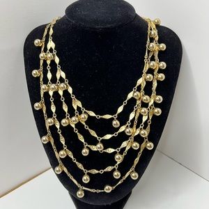Vintage Lisner EUC 5 strand goldstone necklace
